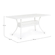 Table d'extérieur Ivrea rectangulaire blanche 90 x 160 cm