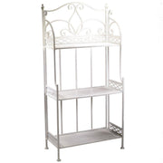 Aprilia brosse étagère en métal blanc 3 étagères cm59x31h124 de large