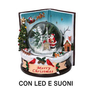 Livre boule de verre en résine led avec musique cm14x14h16,5