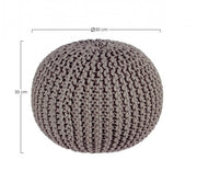 Pouf moderne tressé gris foncé 50 cm