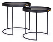 Set de 2 tables basses en acier noir Zeina