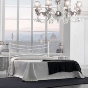 Lit double en fer avec cadre de lit en fer blanc CONCA 166x202x h117 cm