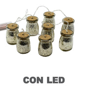 Guirlande pour bouteilles fil 8 pièces verre platine avec led 200cm