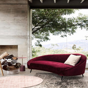 Canapé 2 places Seraphin Wine effet velours