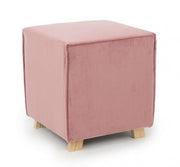 ADELINE pouf velours vintage rose antique 40x40x h44 cm