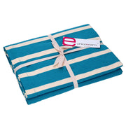 Nappe rectangulaire rayée bleu pétrole Pop cm140x240
