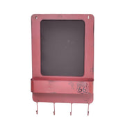 Tableau noir en métal rouge Bristol avec étagère et suspension 4 places cm35x57,5x7