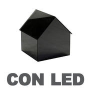 Lanterne led en verre maison cm30x29,5h31,5