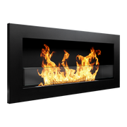 Fiche à bioéthanol ou construit -in Black Livorno L 90 x P 12 x H 40 avec verre