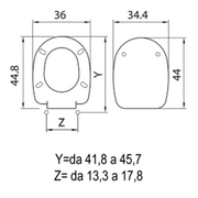 Abattant WC Passepartout avec charnières inox réglables vissables par le bas