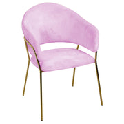 Fauteuil Rotterdam en velours rose