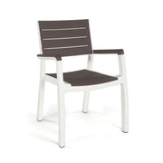 Keter Fauteuil Empilable avec Accoudoirs HARMONY Graphite - Blanc