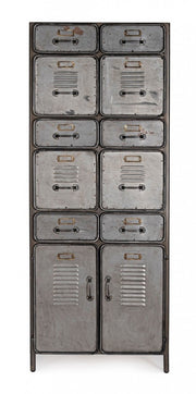 Commode de magasin avec 2 portes et 10 tiroirs de style industriel cm 169h