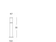 Poteau en Aluminium Moulé sous Pression avec Diffuseur Opalin - Hauteur 180mm, Diamètre 60mm, IP43 noir