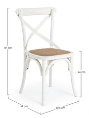 Chaise en bois blanc rétro