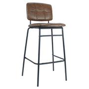 Tabouret Ross en éco-cuir rouille avec pieds noirs 106 cm x 43 cm x 45 cm