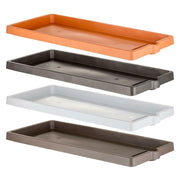 Soucoupe élégante et spacieuse pour grande jardinière rectangulaire, couleur cappuccino - BAMA