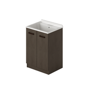 Meuble lavabo à linge avec 2 portes couleur Boue H86x61x50cm