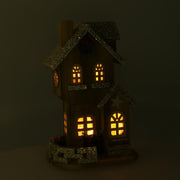 Maison en bois avec led naturel cm19x14h31