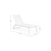 Chaise longue Cruise en aluminium avec roues blanches