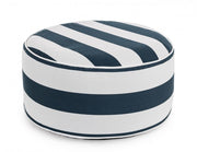 Pouf Rayé Gonflable Blanc-Bleu