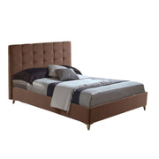 Lit double avec conteneur en tissu marron CLUP MONACO 198x170x h108 cm
