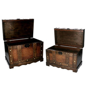 Coffre rectangulaire en bois marron