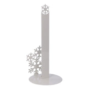 Porte-serviettes rond en métal flocon de neige blanc cm ø15h33