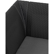 Salon de jardin d'angle Emma, 5 places avec table basse, couleur graphite