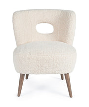 Fauteuil vintage bois et tissu Cortina