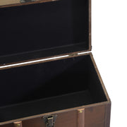 Coffre 1-3 en bois éco-cuir marron