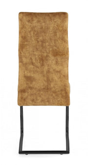 4x Chaise Thelma Velours Jaune