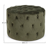 Pouf vintage en velours vert cm 60 x 42 h