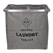 Panier en tissu gris double pliant 54x34.5h50.5 cm