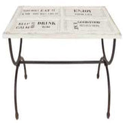 Table supérieure blanche avec écrits 78,5 x 160 x h 76 cm