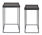 Set de 2 tables basses rectangulaires en acier noir Zeina