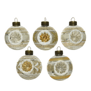 Assortiment de boules de Noël au décor sculpté Ø6 cm