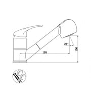 Robinet pour lavabo monotrou avec douchette extractible