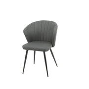 Chaise rembourrée Krid Gris foncé avec des pieds en métal noir 44x41x82 cm