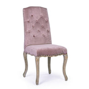 Chaise classique en bois velours rose Diva 51 x 53 x 99 cm