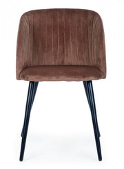 Chaise acier velours rouille Queen 53 x 57 x 81,5 cm