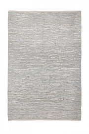 Tapis en cuir argenté Helen