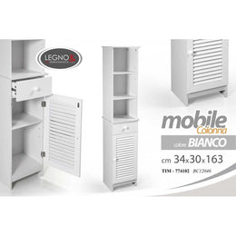 Colonne blanche Salle de style de style vénitien avec porte 34 x 30 x 163 cm