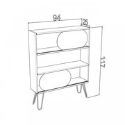 Bibliothèque d'entrée design urbain moderne et mince en chêne noir