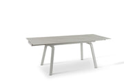 Table extensible avec plateau en pierre effet marbre blanc 140/200x80x76h cm