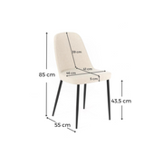 Lot de 4 Chaises en Tissu 55cm x 46cm H. 85cm