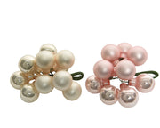 Bouquet décoratif de Noël rose et rose pâle coloris assortis ø2 cm