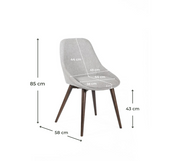 Lot de 4 chaises en tissu - 58cm x 49cm x 85cm