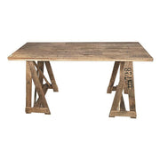 Table rectangulaire en bois naturel 60 x 150 x h 77 cm