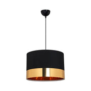 Lampe à suspension Alfina tissu noir avec bande dorée ASZ1665